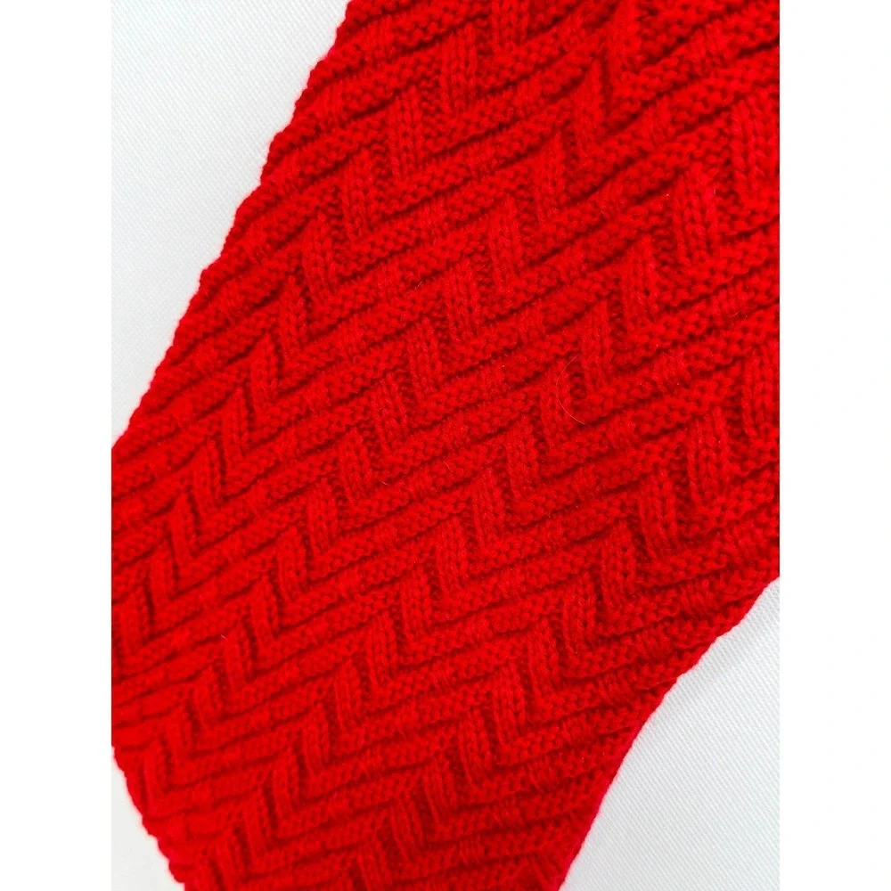 Holiday‎ Time Red Knit Christmas Stocking M Monogram 18